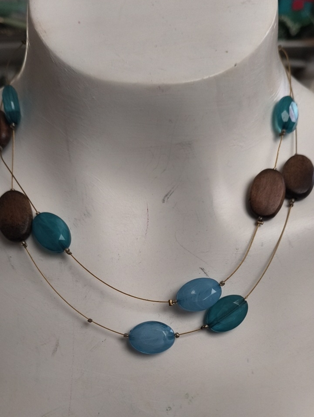 NWT Macys Blue Teal Multi-Strand Beaded Necklace - Women Jewelry